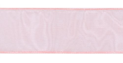 Стрічка з органзи, світло-рожева,ширина 2,5 см; 45,7 м в рул. (D554,43)