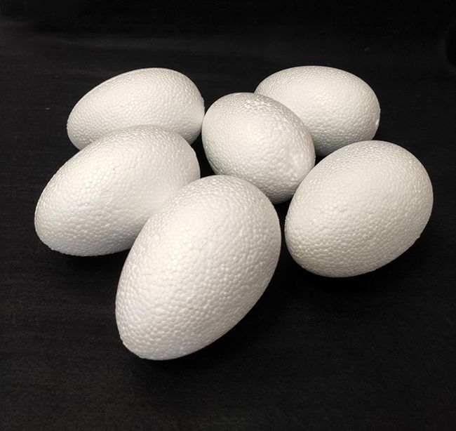 Styrofoam product Egg, 10 cm, 6 pcs in a pack.
