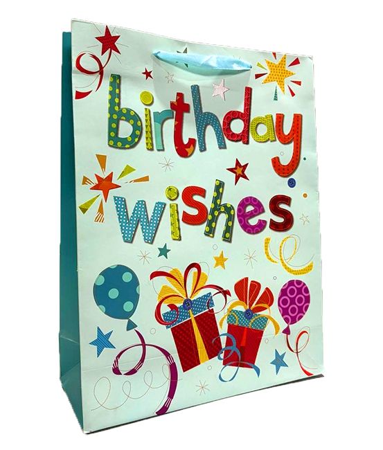 Paper gift bag Happy birthday 1, mix, 25.5*33*9.5cm