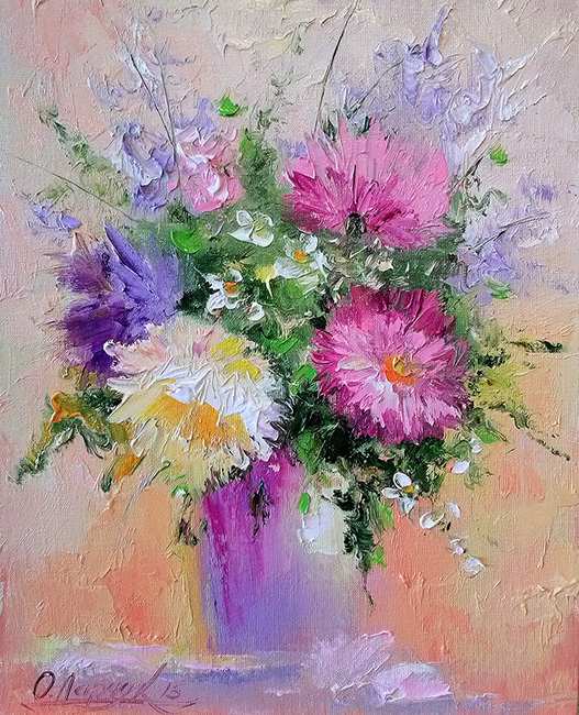 Набір для творчості зі стразами на підрамнику "Букет лугових квітів" Худ. Дарчук О.30*40 см /У