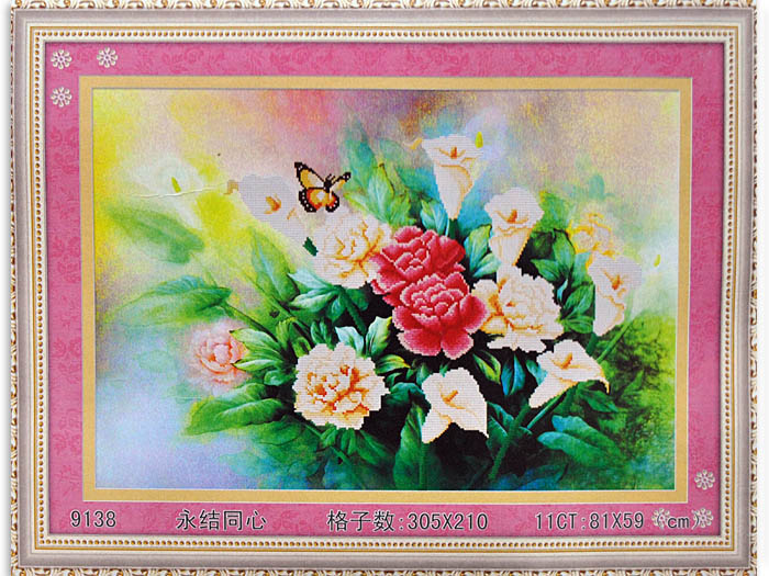 Kit embroidery cross Butterfly & flowers