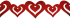 Decor for the felt Garland. Hearts, red, 95 cm, 2 pcs per pack.