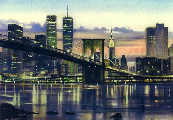 New York. Hood. Brandt 20*30cm. Set for creativity with rhinestones on the frame