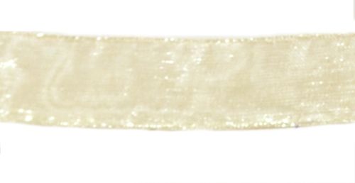Стрічка з органзи, молочна,ширина 1,5 см; 45,7 м в рул. (1002)