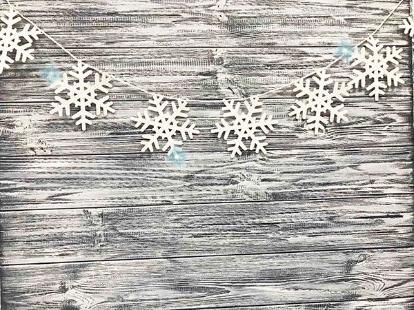 Decorative item Garland Snowflake, 2 m, white / U