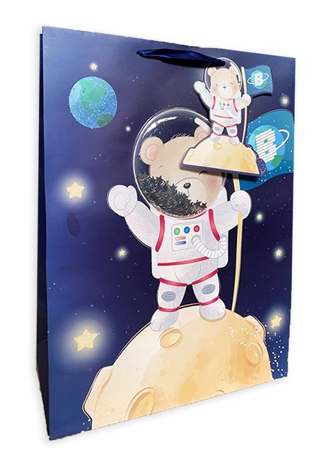 Пакет 30*39*15см паперовий "Космос" 12 шт в пак