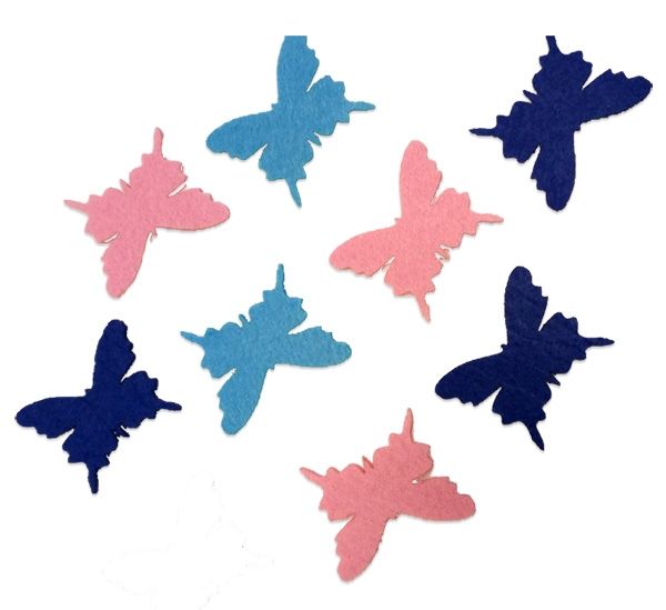 Decor from felt Moth, mix, 100 pcs.