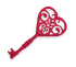 Decor for the felt Lace key, 6 cm, crimson, 30 pcs. in the pack.