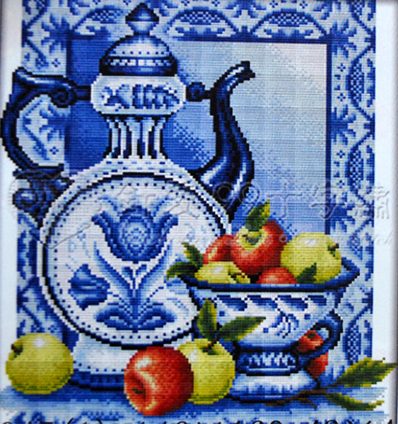 Set for embroidery In shades of blue-1, 43*46
