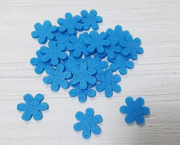 Decorative product and felt Flower 2 cm, 100 pcs per pack