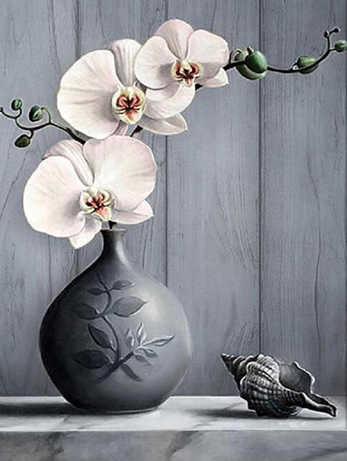 Orchid. 30*40 cm Set for creativity with rhinestones on a stretcher