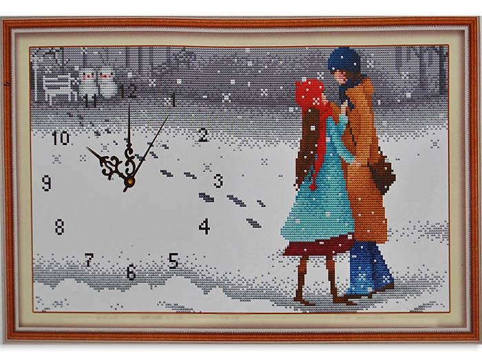 Набір для вишив. "Годинник "Зимова зустріч" 57*37 см (248)
