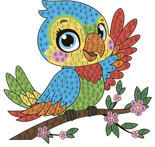 Parrot Chucho, 10*10 cm. Set for creativity with rhinestones (sticker)