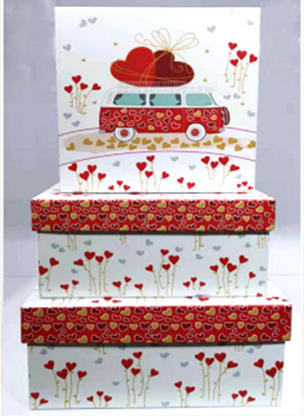 Set of gift boxes Romance, 3 pcs. in a pack.