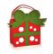 Basket made of felt Gift, red, 17 * 13 cm
