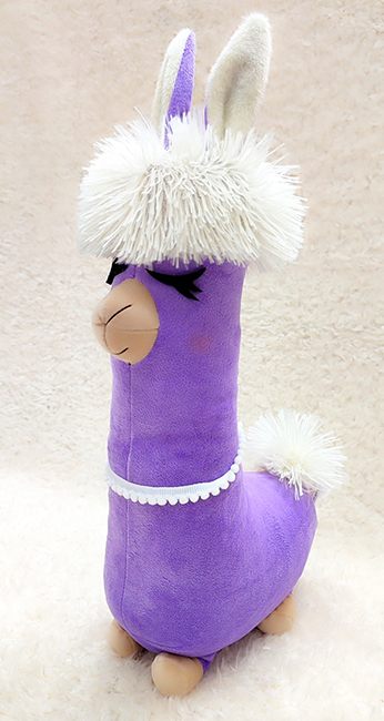 Textile souvenir Pillow-hugger Llama, lilac, 47 cm