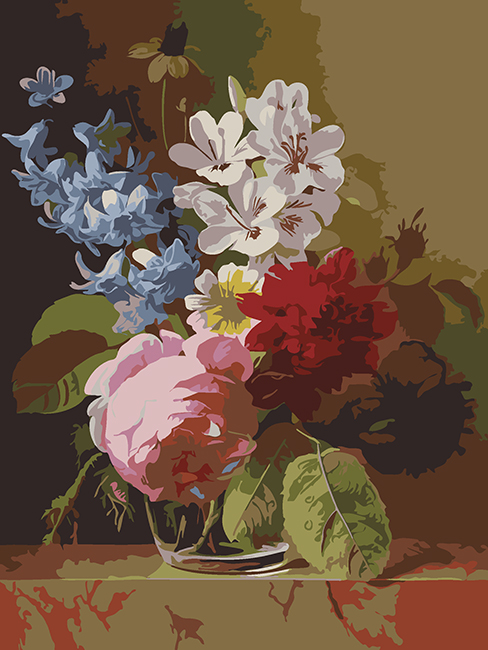 Flower bouquet Khud. Jan Frans van Dael, 30*40 cm. Set for creativity picture by numbers