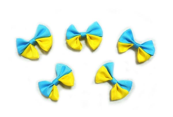 Bant textile, yellow-blue 4.5 * 2.5 cm