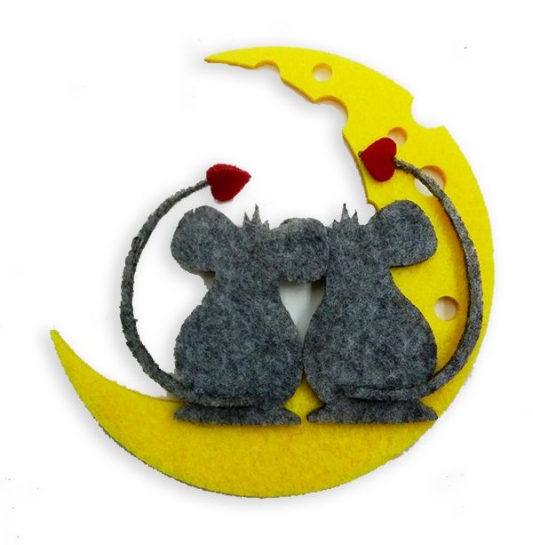A decorative product from felt Myshata on the moon, 10 cm, 10 pcs / pack