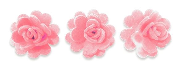 Decor of felt Rose, pink, 6 cm, 20 pcs per pack.