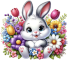 Surprise bunny, 11*10cm, Set with rhinestones sticker, pcs.
