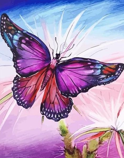 Magic moth 20 * 30 cm. A set for creativity with rhinestones on a stretcher.