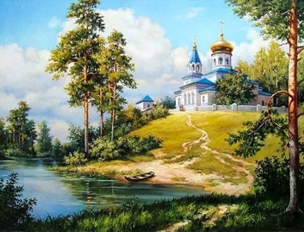 Набір для творчості зі стразами на підрамнику "Рідний край" 40*50 см  (У)