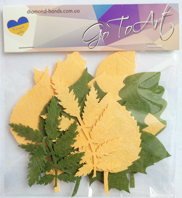 Decorative felt product Set of autumn leaves 1, 12 pcs per pack