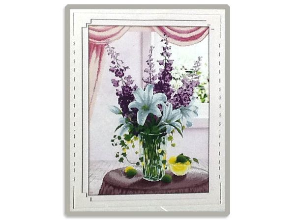 Kit embroidery cross Delphinium and lilies