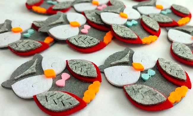 decorative product from Sovenya felt, 6 cm, 10 pcs in a pack/U