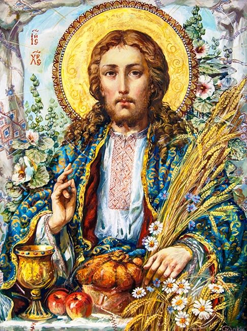 Jesus Christ. Hud. Ohapkin 30*40 cm. Set for creativity with rhinestones on a stretcher