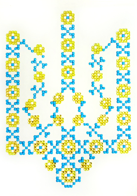 Набір для творчості зі стразами (наліпка) "Квітковий тризуб "14*19 см