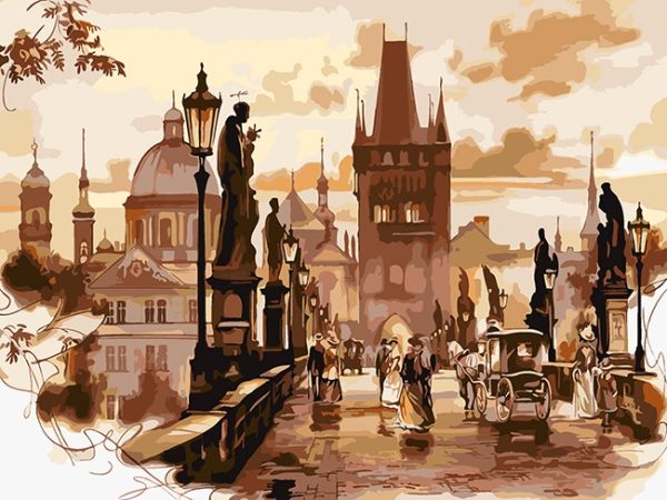Набір для творчості картина за номерами  "Прага  Худ. Брандт" 30*40см (У)
