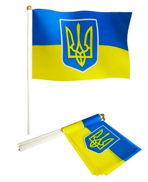 Прапорець 14см*21см "УКРАЇНА ГЕРБ"