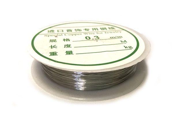 Silver metal wire 0.3, 20 m/coil