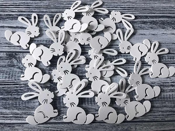 Decorative product Rabbit, 5 cm, milk, 30 pcs per pack