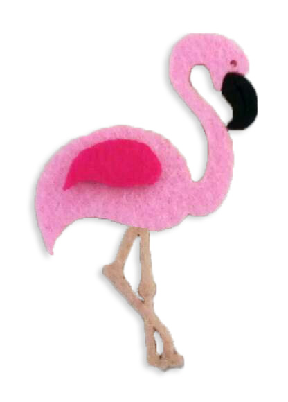 Decorative item made of flamingo felt, 6.5 cm, 20 pcs / pack