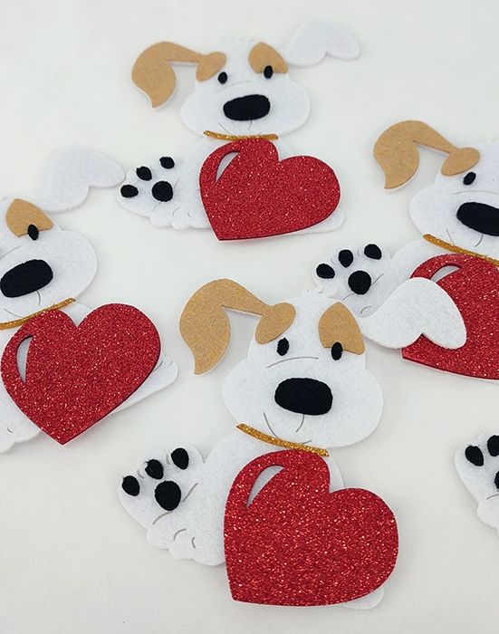 Decorative textile product Fluffy Cupid, 12.5 cm, 5 pcs per pack.