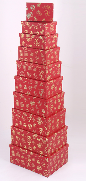 Set of gift boxes Golden gifts, 10 pcs. per pack