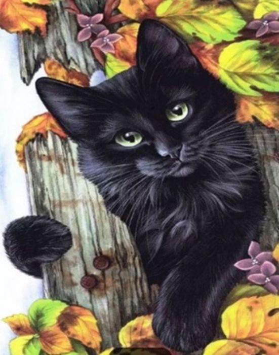 Set for creativity with rhinestones on cardboard 5D Bagheera 21 * 25cm