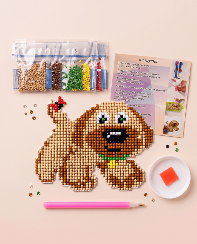 Set for creativity with rhinestones (sticker) Faithful friend 11 * 15 cm