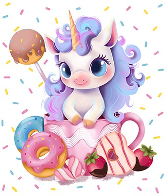 Surprise. unicorn. 23*30 cm, 5D. A set with rhinestones on a stretcher