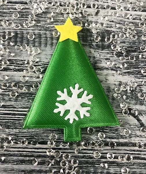 Decor textile Herringbone, green, triangular, 7 cm, 25 pcs. in unitary
