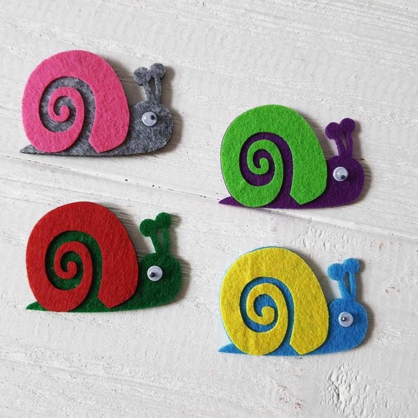 Decorative item made of felt Snail 3 * 5.5 cm. 40 pcs. in pack.