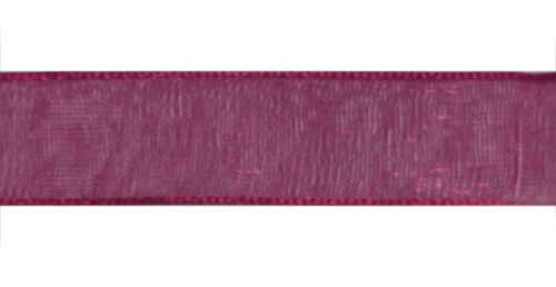 Стрічка з органзи, бордова, ширина 1,2 см; 45,7 м в рул. (48)