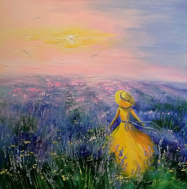 Lavender dreams. Darchuk O. 30*30 cm / USet for creativity with rhinestones on a stretcher