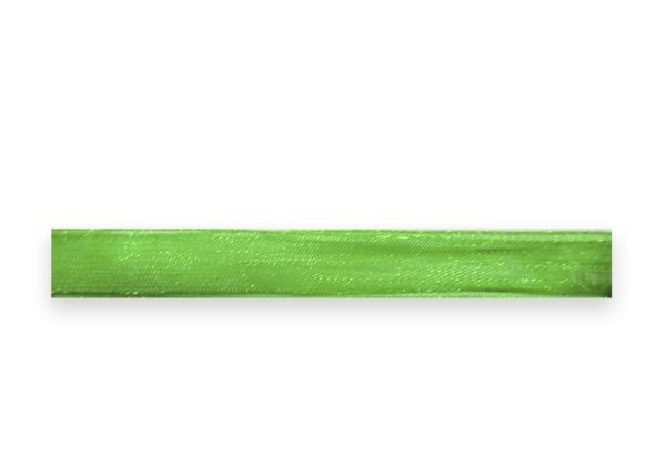 Стрічка з органзи, зелена, ширина 1 см; 457 м в рул.