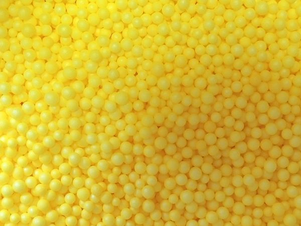 Виріб із пінопласту "Сніжок", жовтий, 1-2 мм, 50 грам в пак