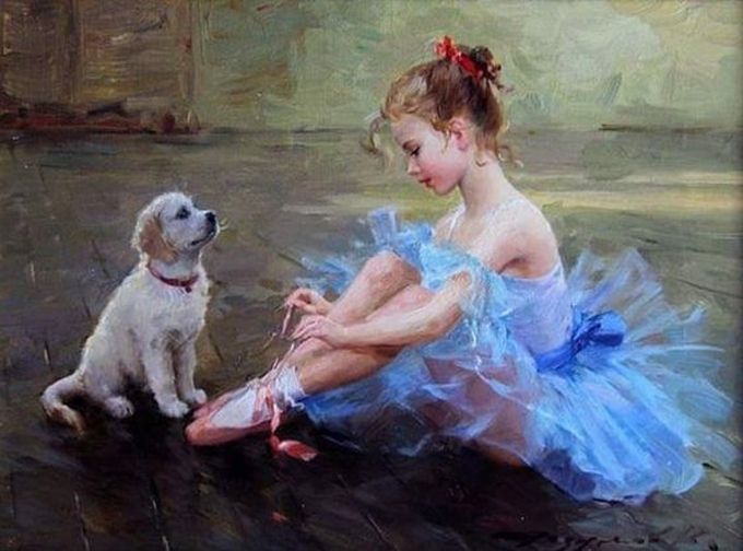 Ballet lesson 40*50 cm. Set for creativity with rhinestones on a stretcher