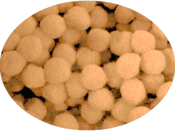 Pompom beige 1,5 cm, 1000 pieces. in the package.
